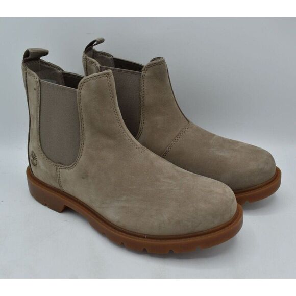 Timberland Womens Size 8.5 Linden Woods Taupe Gray Nubuck Chelsea Boots Shoes - Picture 3 of 11